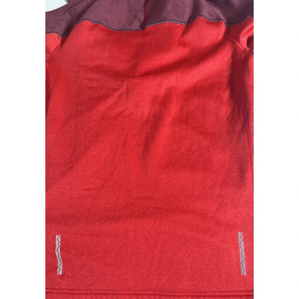 LL Bean Sweater Men Small Fitted Pullover Hike Active Half Zip Basic Red‎ Hooded
